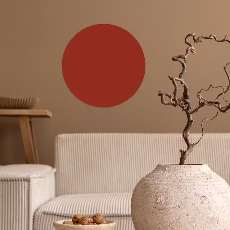Burnt - Copper - Rood Wandcirkel behangsticker klein 186 -sfeer1