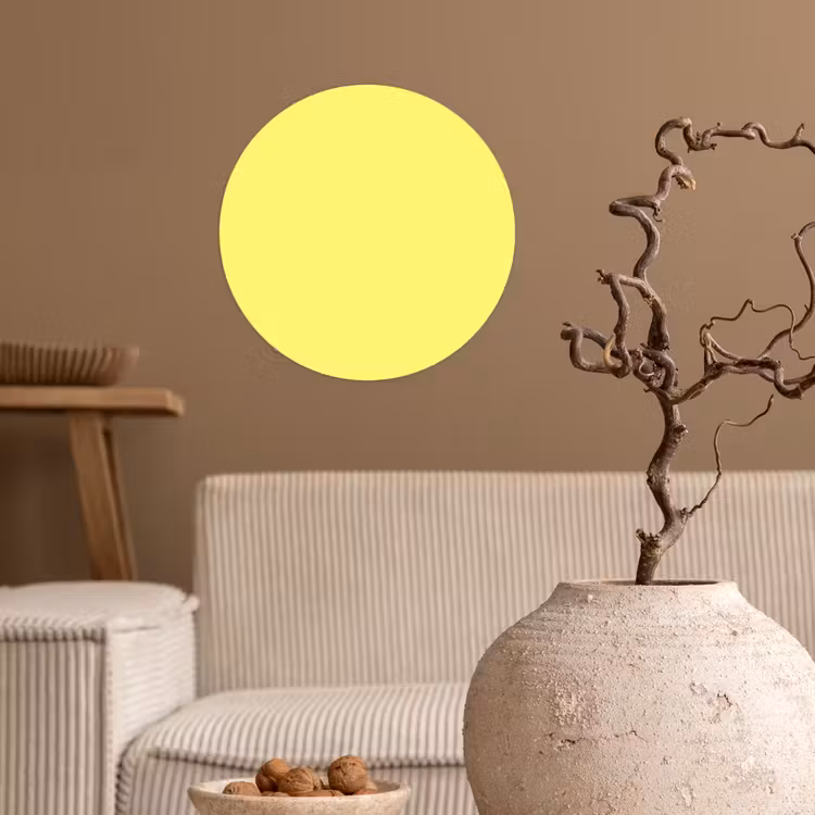 Buttery - Beige - Geel Wandcirkel behangsticker klein 186 -sfeer1
