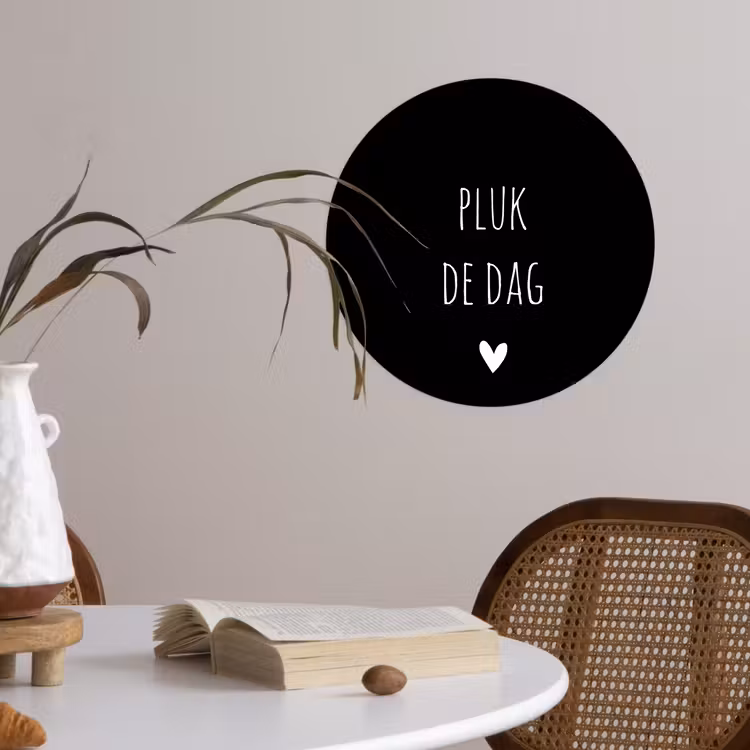 Carpe diem - Spreuken - Pluk de dag - Quotes Wandcirkel behangsticker klein -sfeer3