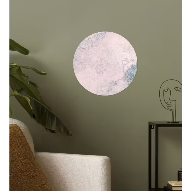 Cement - Beton - Retro - Industrieel - Wit - Blauw Wandcirkel behangsticker klein -sfeer2