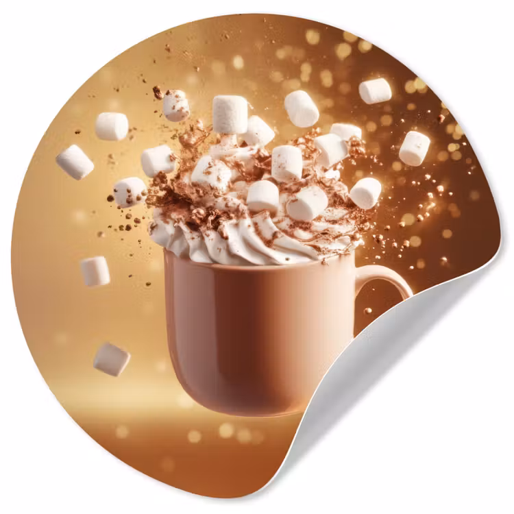 Chocomelk - Drinken - Warm - Bruin Wandcirkel behangsticker klein -3d