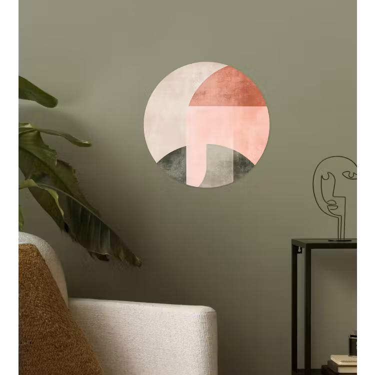 Cirkel - Abstract - Roze Wandcirkel behangsticker klein -sfeer2