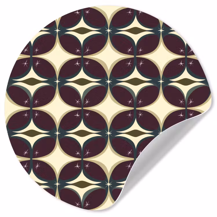 Cirkel - Retro - Kleurrijk Wandcirkel behangsticker klein 186 -3d