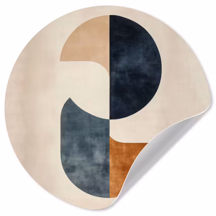 Cirkels - Abstract - Kleurrijk Wandcirkel behangsticker klein -3d
