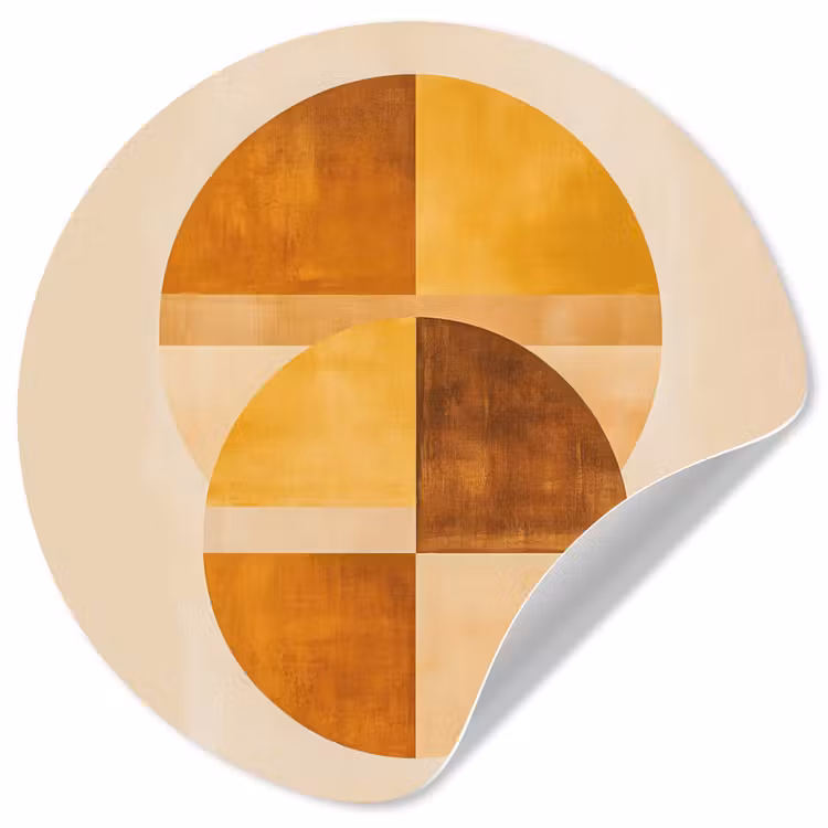Cirkels - Geel - Minimalistisch Wandcirkel behangsticker klein -3d