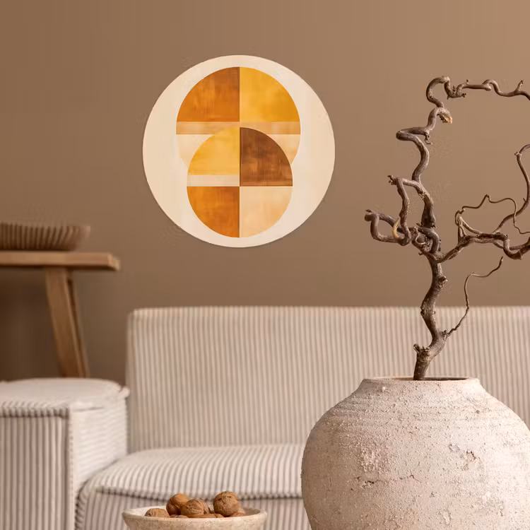 Cirkels - Geel - Minimalistisch Wandcirkel behangsticker klein -sfeer1