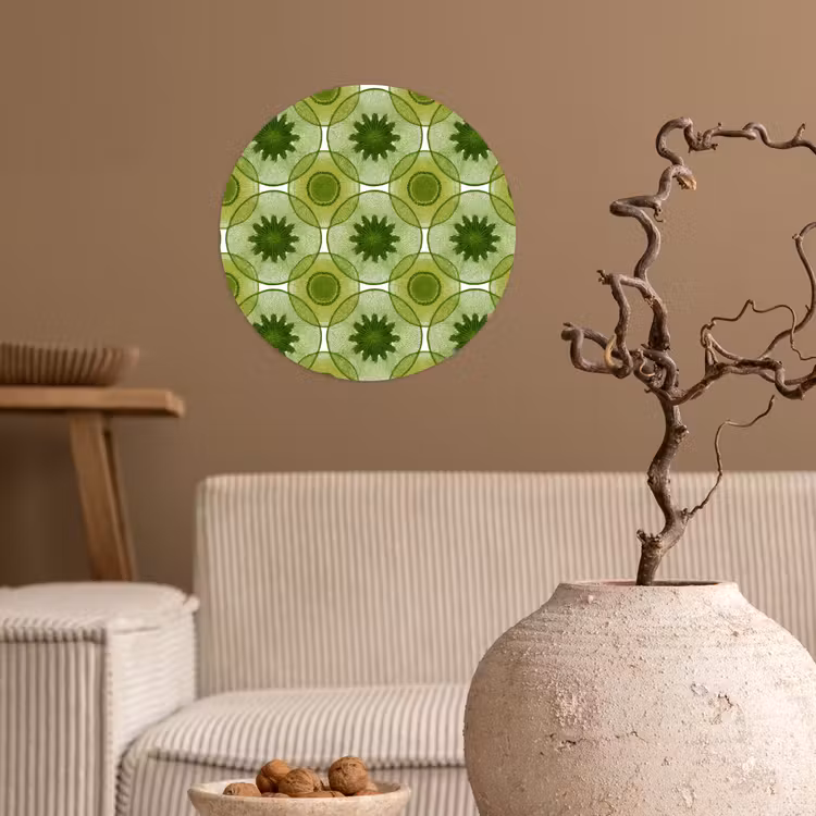 Cirkels - Patroon - Groen Wandcirkel behangsticker klein 186 -sfeer1
