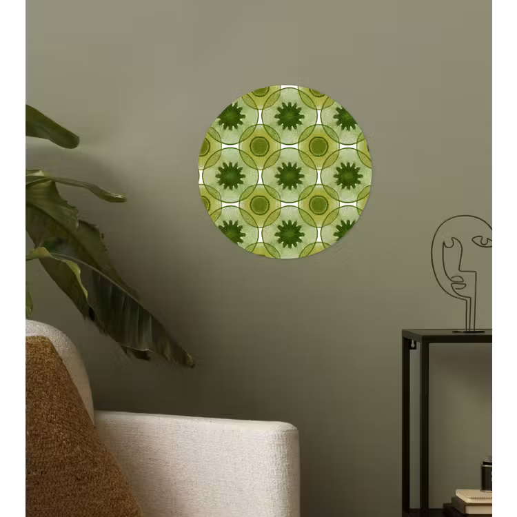 Cirkels - Patroon - Groen Wandcirkel behangsticker klein 186 -sfeer2