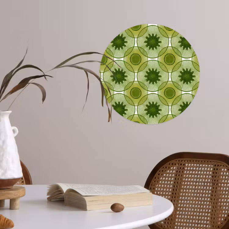 Cirkels - Patroon - Groen Wandcirkel behangsticker klein 186 -sfeer3