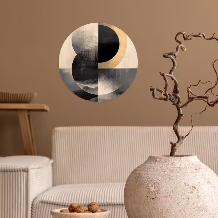 Cirkels - Schaduw - Abstract Wandcirkel behangsticker klein -sfeer1