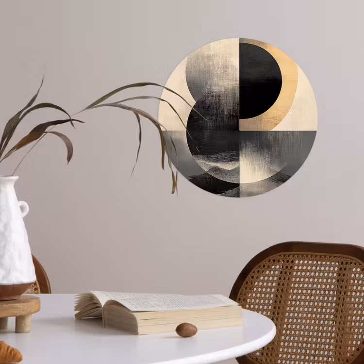 Cirkels - Schaduw - Abstract Wandcirkel behangsticker klein -sfeer3