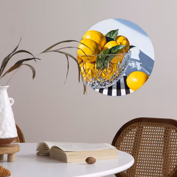 Behangcirkel - Citroenen - Fruit - Geel - Citroenen - Fruit - Geel Wandcirkel behangsticker klein