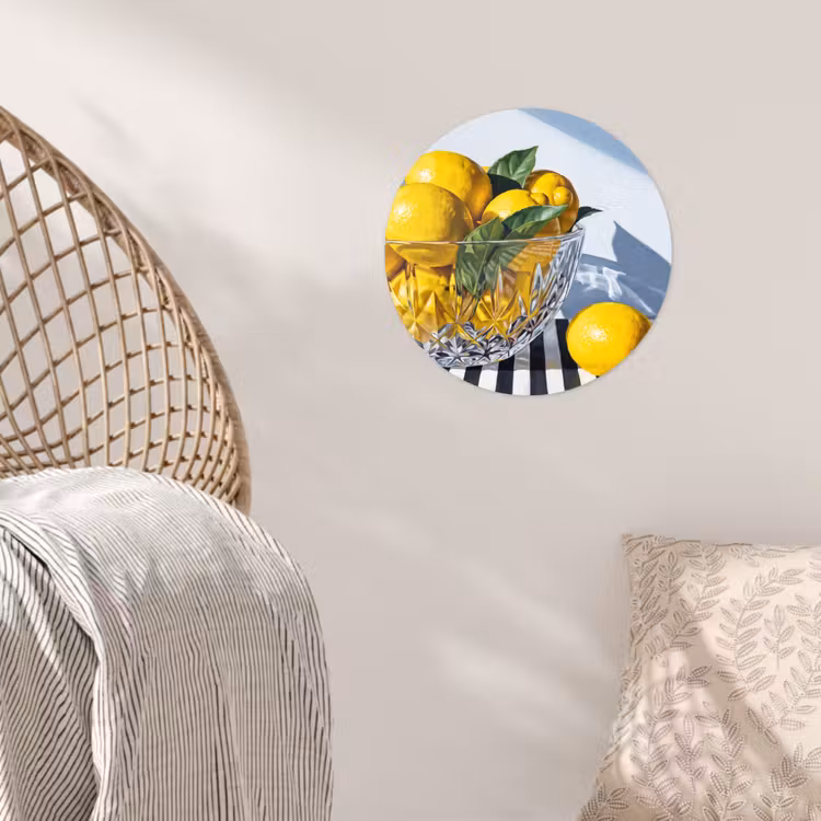Behangcirkel - Citroenen - Fruit - Geel - Citroenen - Fruit - Geel Wandcirkel behangsticker klein