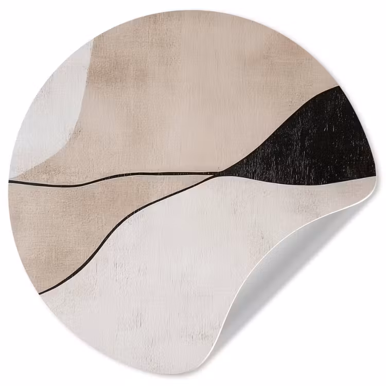 Contourlijnen - Abstracte landschap Wandcirkel behangsticker klein -3d