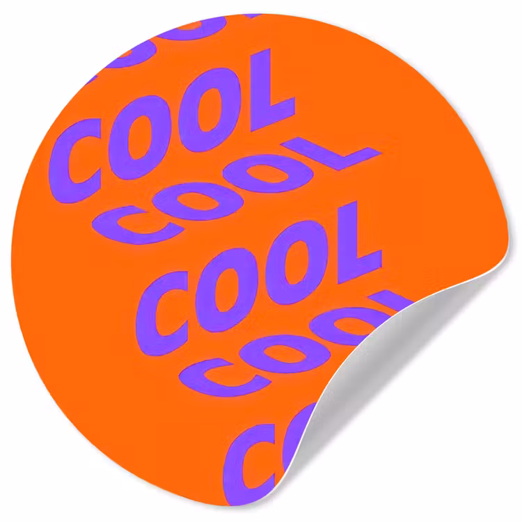 Cool - Paars - Oranje Wandcirkel behangsticker klein -3d