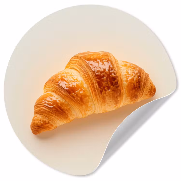 Croissant - Brood - Beige Wandcirkel behangsticker klein -3d