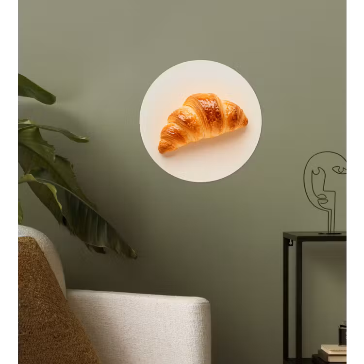 Croissant - Brood - Beige Wandcirkel behangsticker klein -sfeer2
