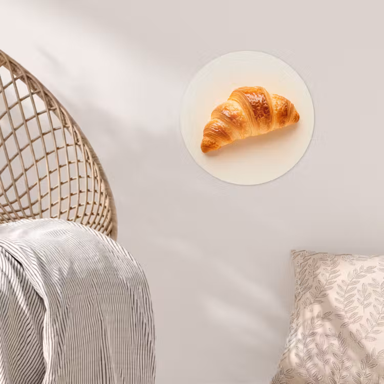 Croissant - Brood - Beige Wandcirkel behangsticker klein -sfeer4