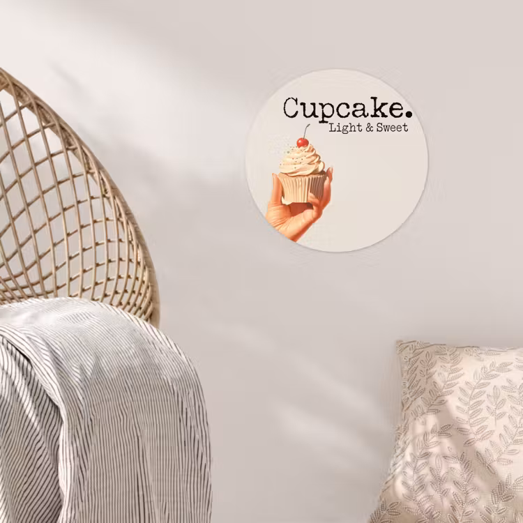 Cupcake - Zoet - Kers Wandcirkel behangsticker klein -sfeer4