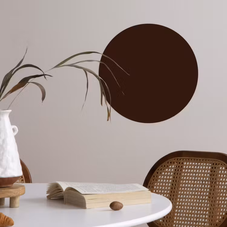 Dark - Chocolate - Bruin Wandcirkel behangsticker klein 186 -sfeer3