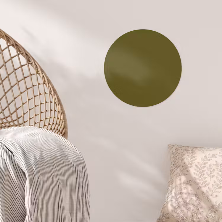 Dark - Olive - Groen Wandcirkel behangsticker klein 186 -sfeer4