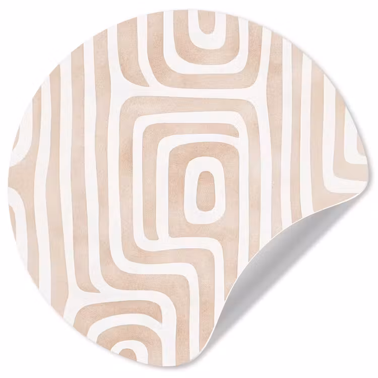 Decoratief - Labyrint - Beige Wandcirkel behangsticker klein -3d