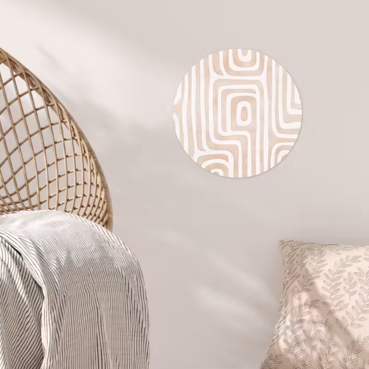 Decoratief - Labyrint - Beige Wandcirkel behangsticker klein -sfeer4