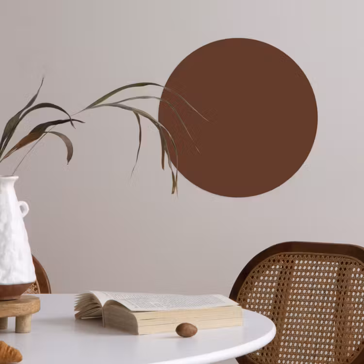 Deep - Clay - Brown - Bruin Wandcirkel behangsticker klein 186 -sfeer3