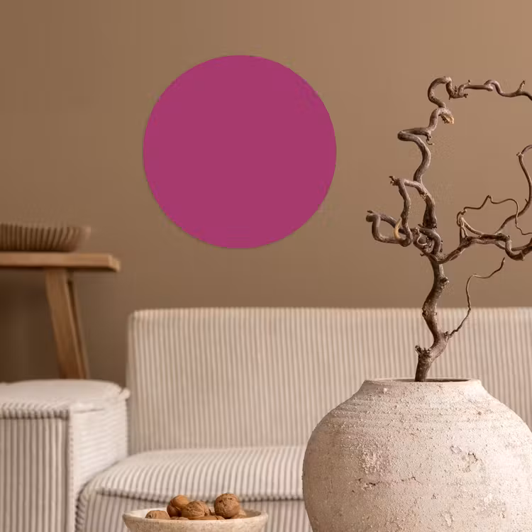 Deep - Magenta - Paars Wandcirkel behangsticker klein 186 -sfeer1