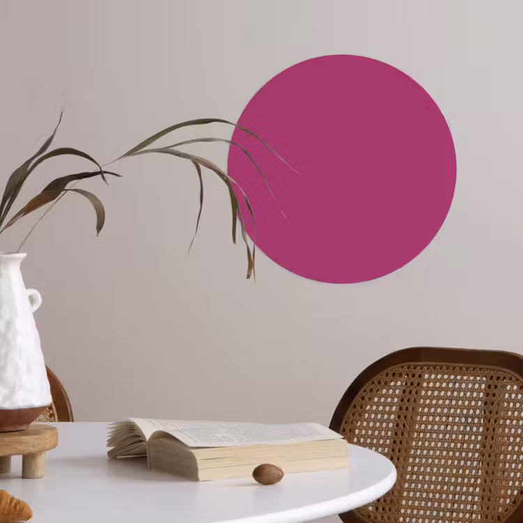 Deep - Magenta - Paars Wandcirkel behangsticker klein 186 -sfeer3
