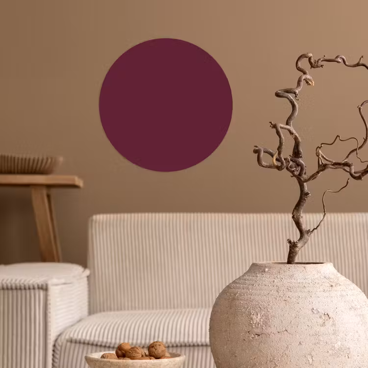 Deep - Plum - Paars Wandcirkel behangsticker klein 186 -sfeer1