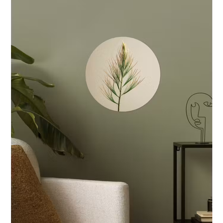 Dennentak - Naaldvormige bladeren - Lichtgroen Wandcirkel behangsticker klein -sfeer2