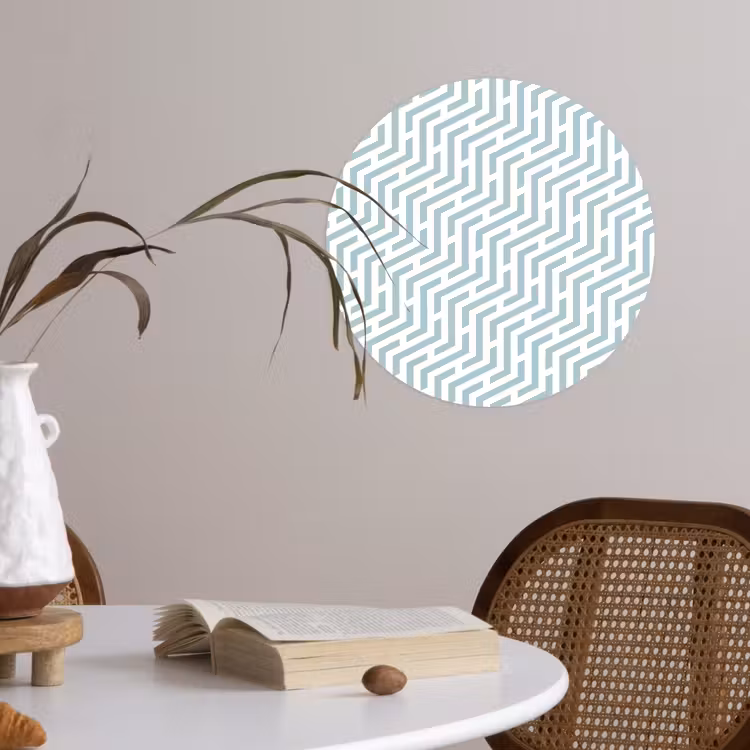 Design - Geometrie - Patroon - Groen Wandcirkel behangsticker klein 186 -sfeer3