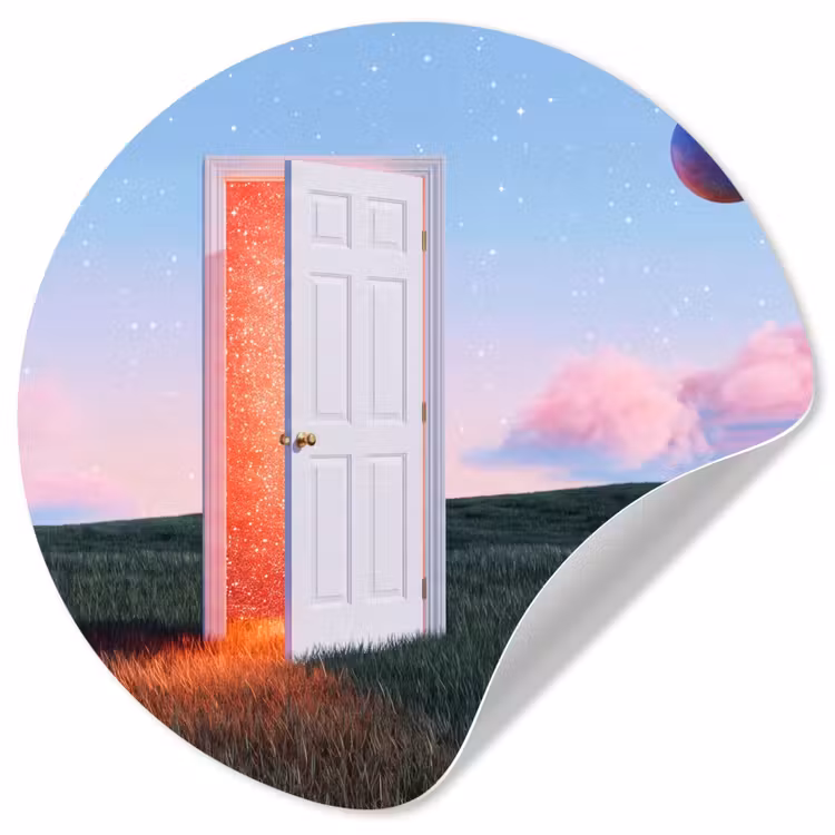 Behangcirkel - Deur - Fantasie - Ruimte - Deur - Fantasie - Ruimte Wandcirkel behangsticker klein