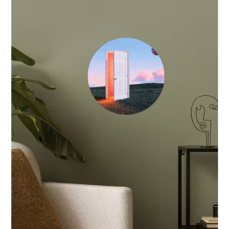 Behangcirkel - Deur - Fantasie - Ruimte - Deur - Fantasie - Ruimte Wandcirkel behangsticker klein