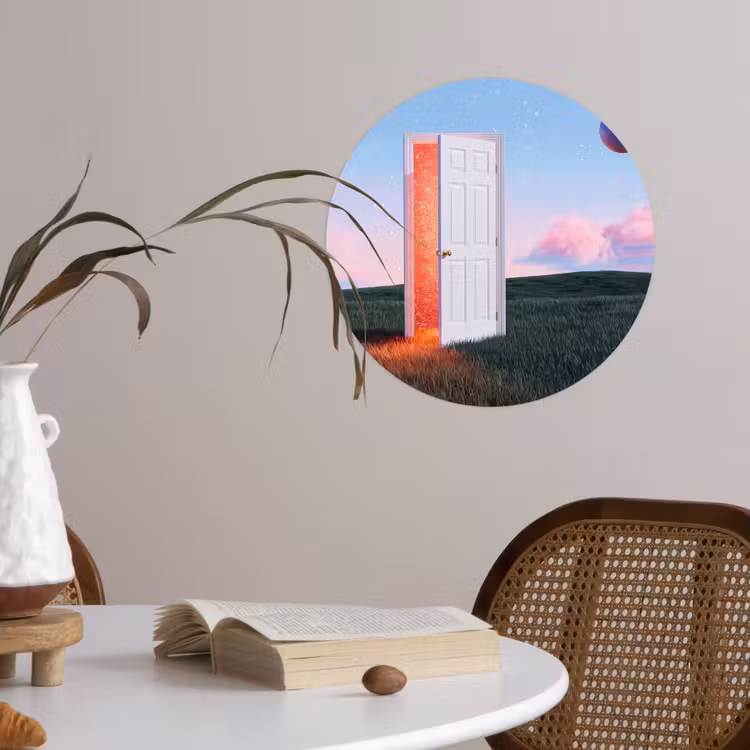 Behangcirkel - Deur - Fantasie - Ruimte - Deur - Fantasie - Ruimte Wandcirkel behangsticker klein