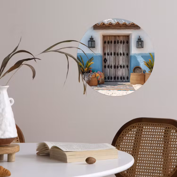 Deur - Manden - Planten Wandcirkel behangsticker klein -sfeer3