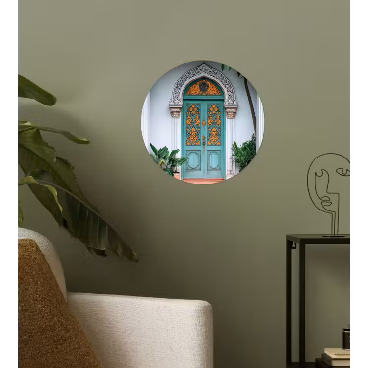 Deur - Patronen - Planten Wandcirkel behangsticker klein -sfeer2