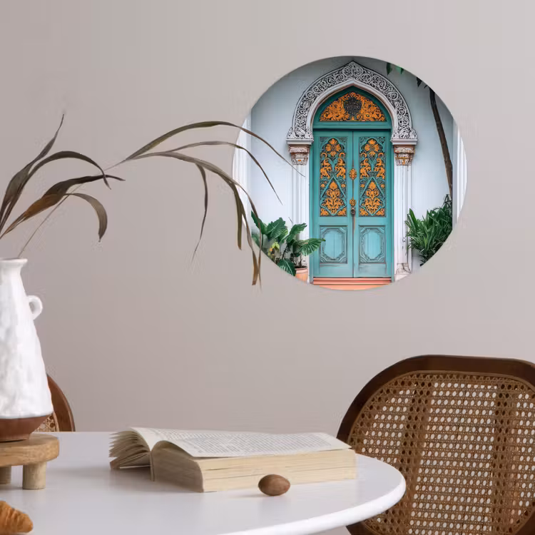 Deur - Patronen - Planten Wandcirkel behangsticker klein -sfeer3