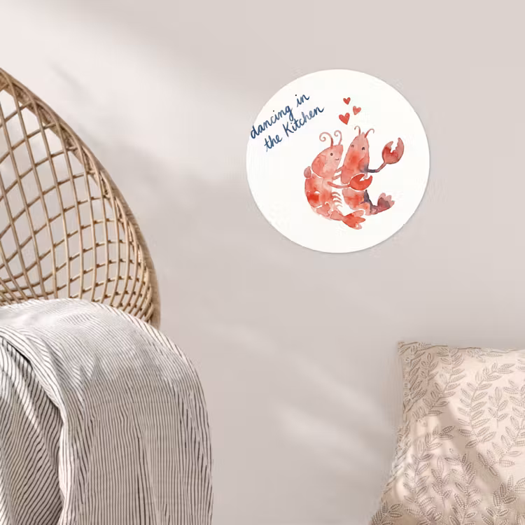Dier - Dans - Liefde - Waterverf - Rood Wandcirkel behangsticker klein -sfeer4