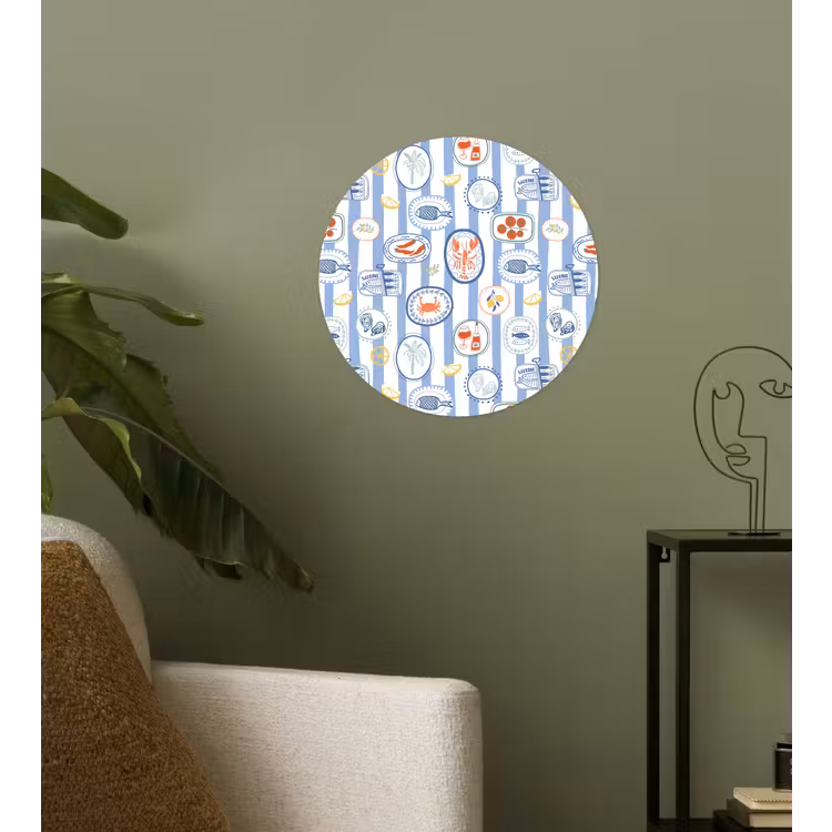 Zee - Sfeer - Kreeft - Oester Wandcirkel behangsticker klein 186 -sfeer2