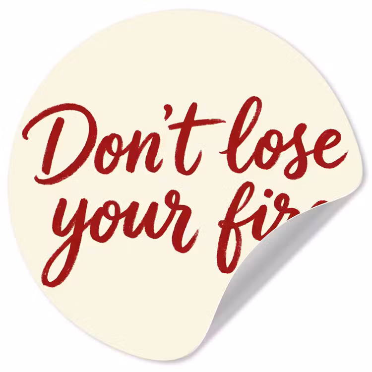 Don't lose your fire - Rood - Wit - Minimalistisch Wandcirkel behangsticker klein -3d