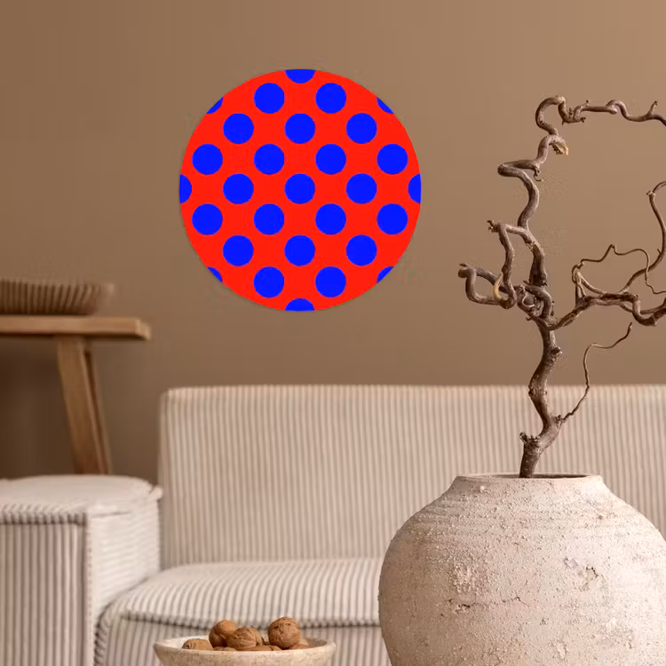 Dots - Klassiek - Rood Wandcirkel behangsticker klein 186 -sfeer1