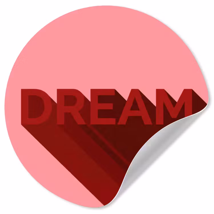 Dream - 3D - Rood - Roze Wandcirkel behangsticker klein -3d