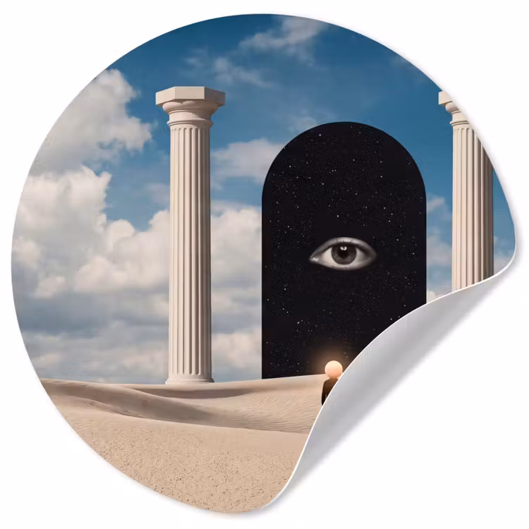 Behangcirkel - Droom - Woestijn - Oog - Droom - Woestijn - Oog Wandcirkel behangsticker klein