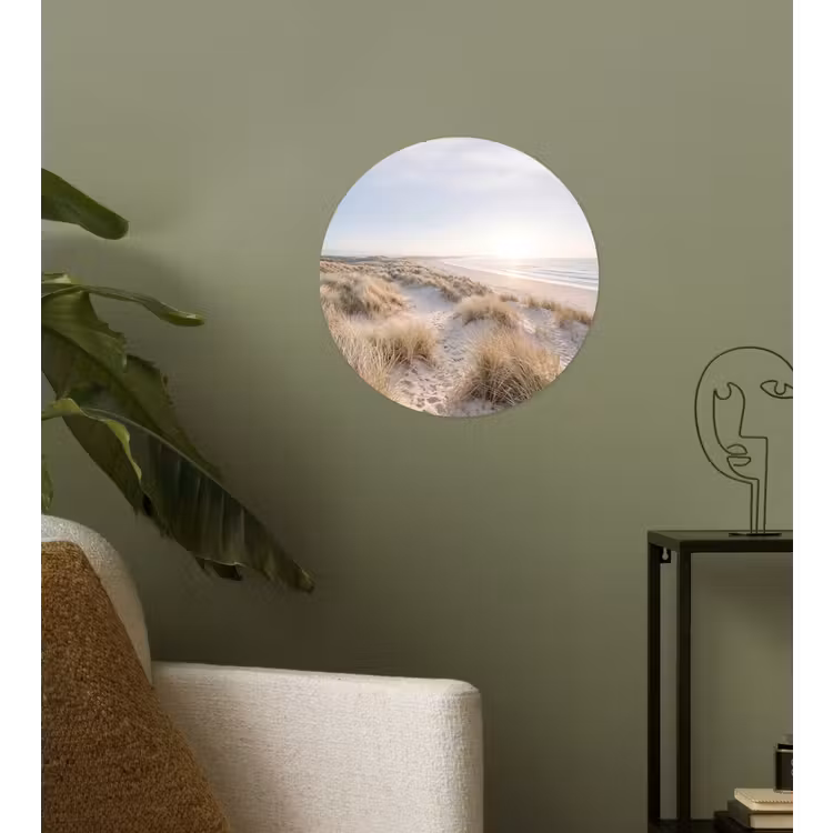 Duinen - Strand - Beige Wandcirkel behangsticker klein -sfeer2