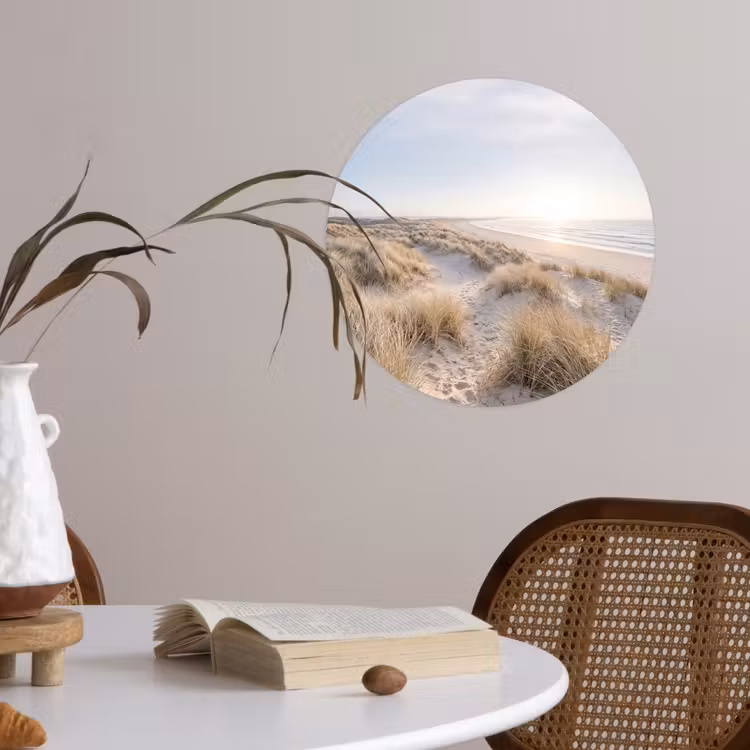 Duinen - Strand - Beige Wandcirkel behangsticker klein -sfeer3