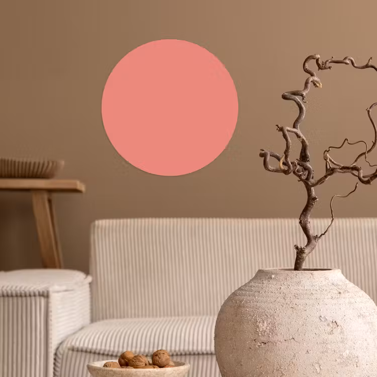 Dusty - Peach - Koraal Wandcirkel behangsticker klein 186 -sfeer1
