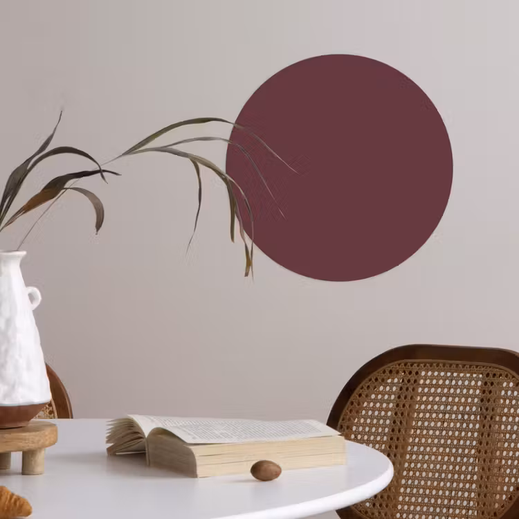 Dusty - Rose - Roze Wandcirkel behangsticker klein 186 -sfeer3