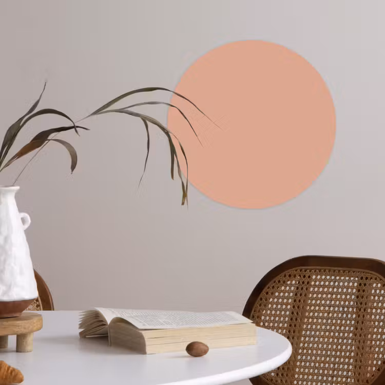 Dusty - Rose - Roze Wandcirkel behangsticker klein 186 -sfeer3